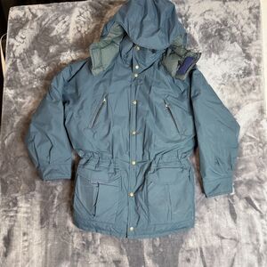 Vintage L.L. Bean Maine Warden's Parka Puffer Coat Long Sleeve Blue Hoodie MED